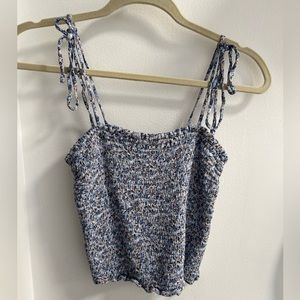 Abercrombie Cropped Smocked Tank